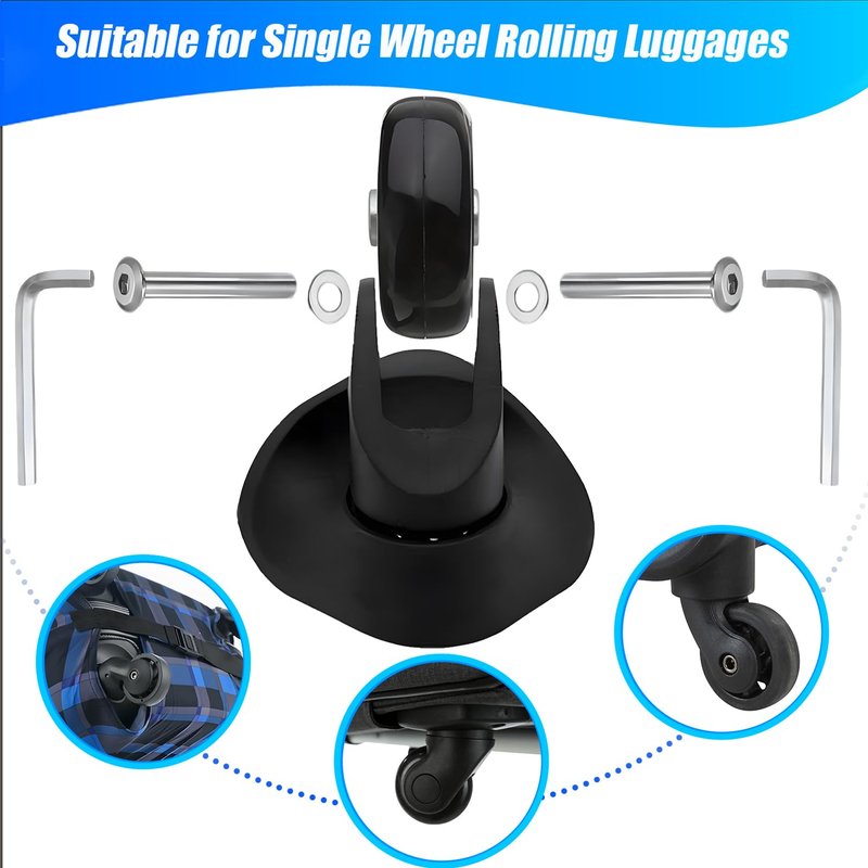 Bntyok 2 Pcs Luggage Replacement Wheels 75x24mm Silent PU Wheel with 608 Bearings, Heavy Duty Repair Kit for Suitcase Travel Bag Rolling Luggage - Smooth Glide Durable ﻿