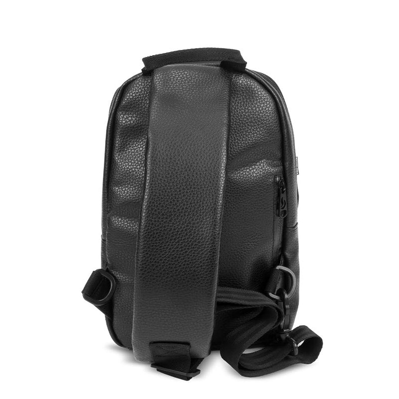 Skunk Uno Cross Body Backpack (Black Leather)