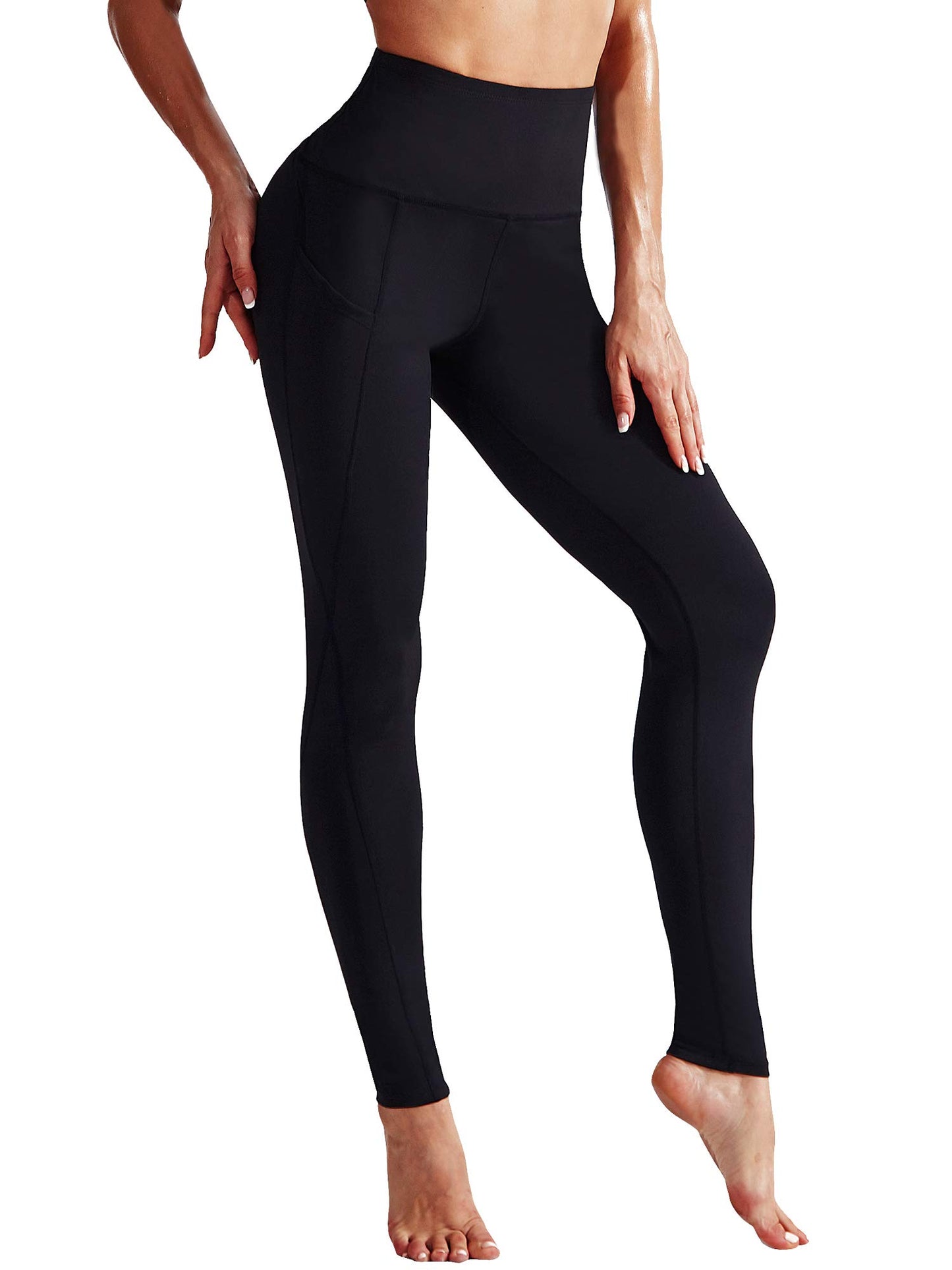 NELEUS 2 Pack Tummy Control High Waist Running Workout Leggings,9017,Black,Grey,US XS,EU S