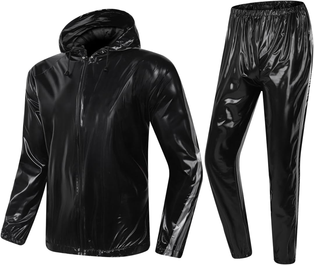 Weight Loss Sauna Suit - Heavy Duty Full-Zip Fitness Sweat Suit for Men & Women | Anti-Rip, Hooded Design