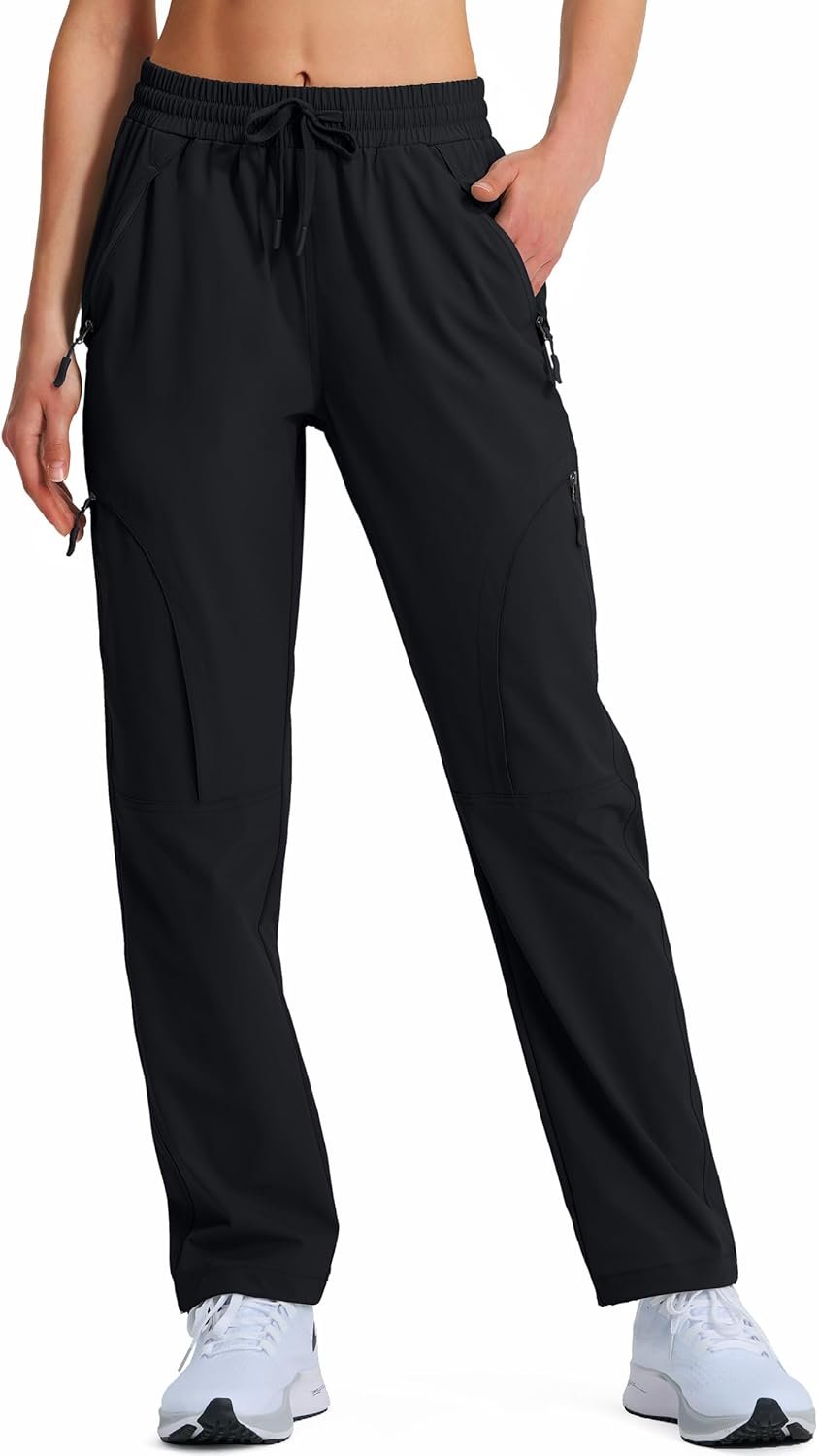Hugut Women's Hiking Pants - Quick Dry Lightweight Cargo with UPF 50 | Water Resistant, Zipper Pockets for Travel & Camping