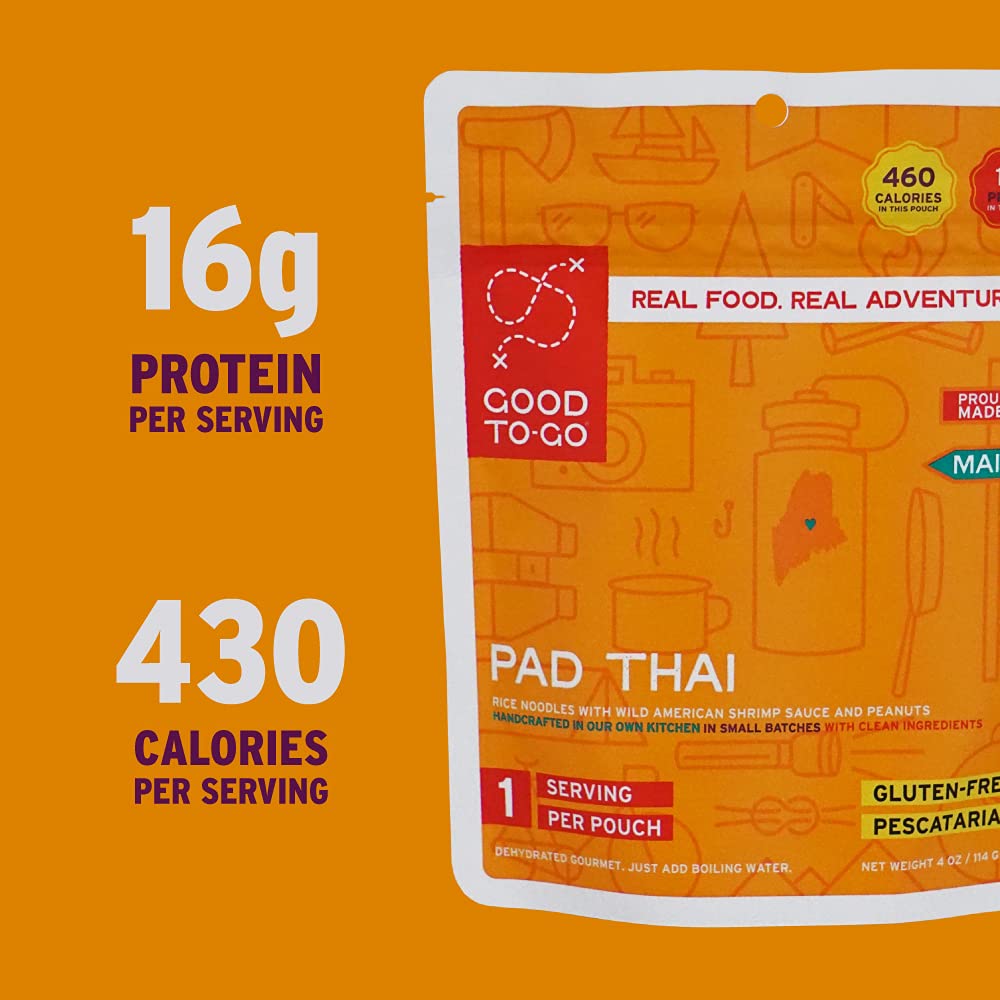 GOOD TO-GO Pad Thai | Camping Food, Backpacking Food (Single Serving) | Just Add Water Meals, Backpacking Meals | Dehydrated Meals Taste Better Than Freeze Dried Meals