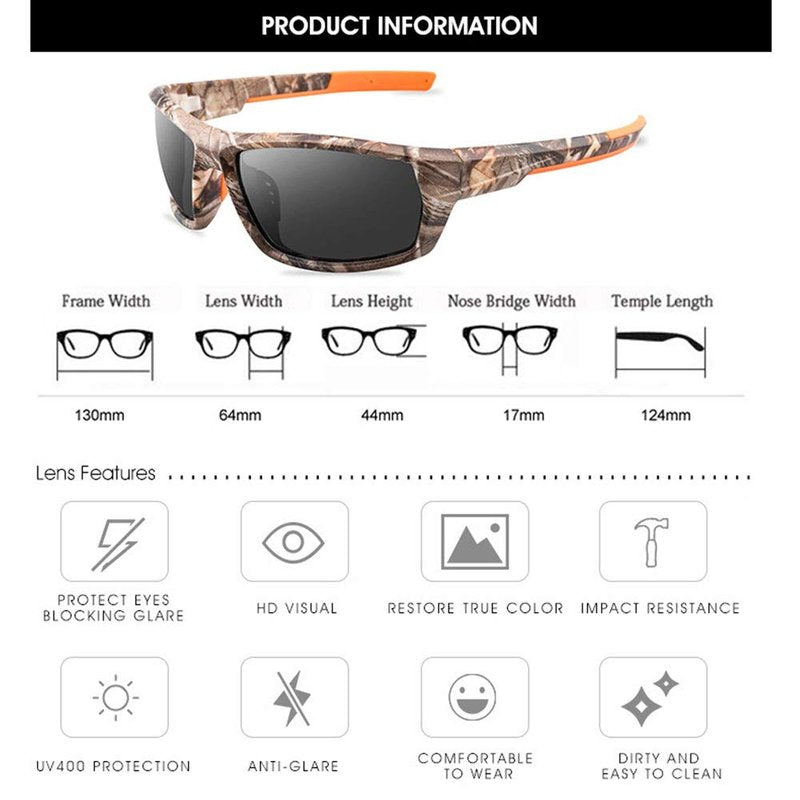 Polarized Camo Sunglasses for Men Women Fishing Sports glasses outdoor Hunting UV Protection sunglasses (Camo Frame/Grey Lens) …
