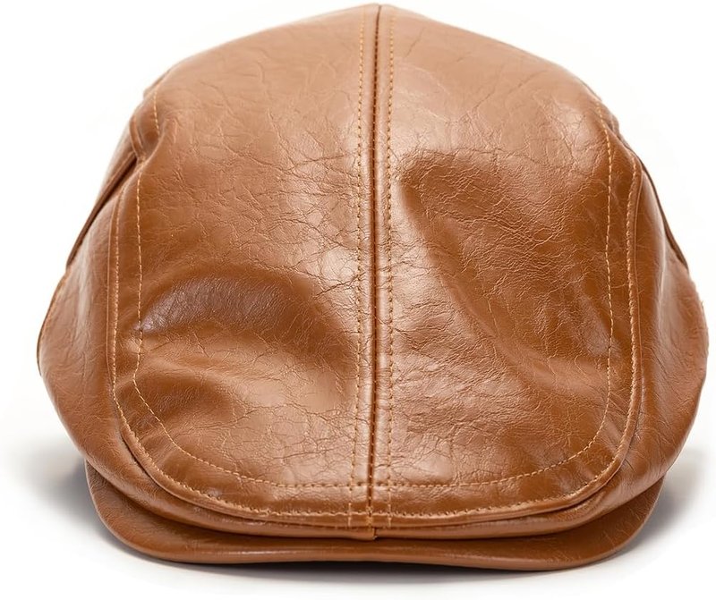 Men's Adjustable PU Leather Ivy Cap - Classic Newsboy Hat for Golf & Driving | Stylish Beret for Women