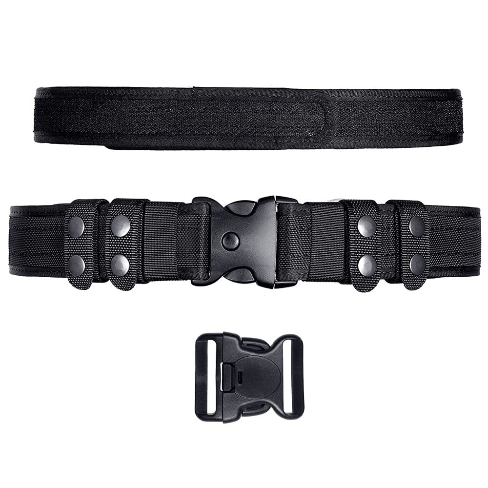 TAFTACFR Duty Belt for Law Enforcement Utility Security Military Police 2.0" Tactical Patrol Belt Set (Large)