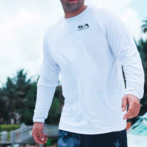 S A Co. Men's Long Sleeve Mesh Shirt, UPF 50+ Sun Protection, Lightweight, Moisture Wicking (SA Company, XL)