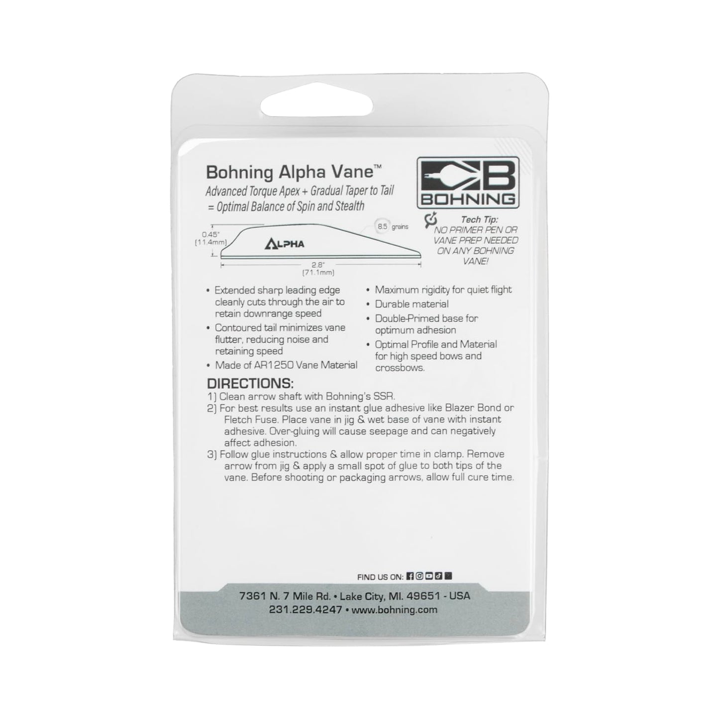 Alpha AR 1250 Vane, 2.8", Purple, 100pk