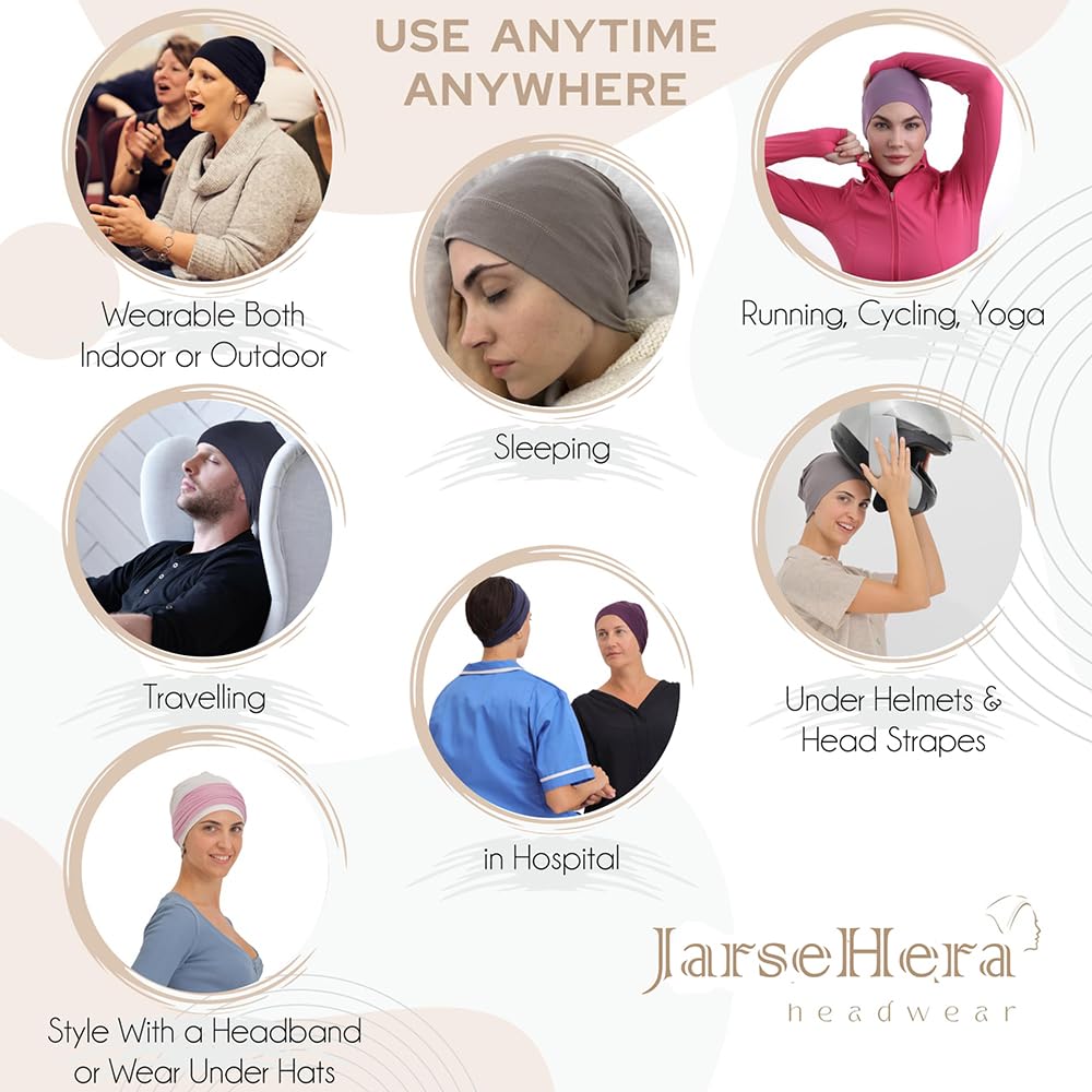 JarseHera Cotton Slouchy Beanie Chemo Headwear Soft Slouch Cancer Caps Hats Head Cover for Hair Loss 1PCS Light Gray