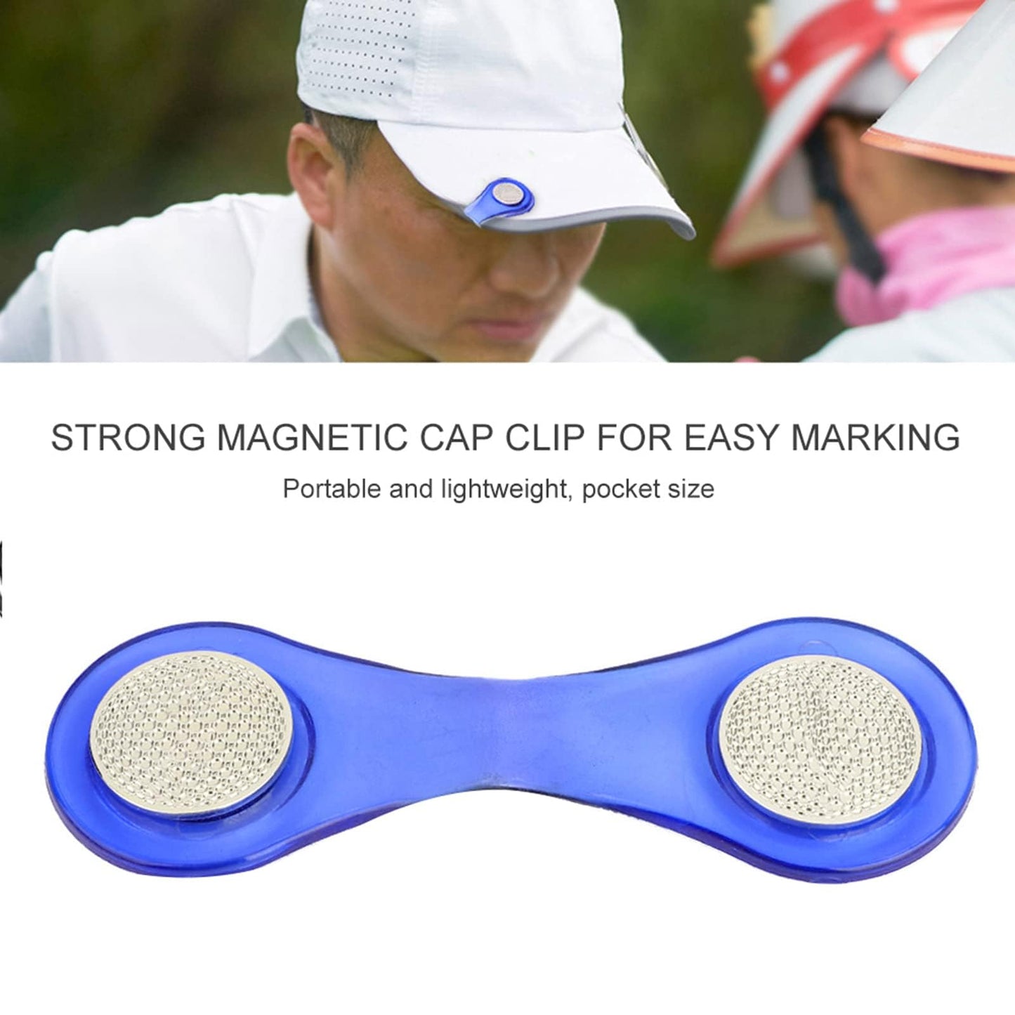 equlup Golf Hat Clip, 11x3.6cm / 4.3x1.4in Hat Clamp Magnetic Ball Marker Multifunctional Outdoor Sports Accessory for Women Men Golfer
