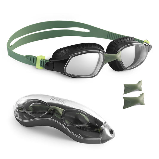 Aegend Mordern Adult Swim Goggles,Green Clear