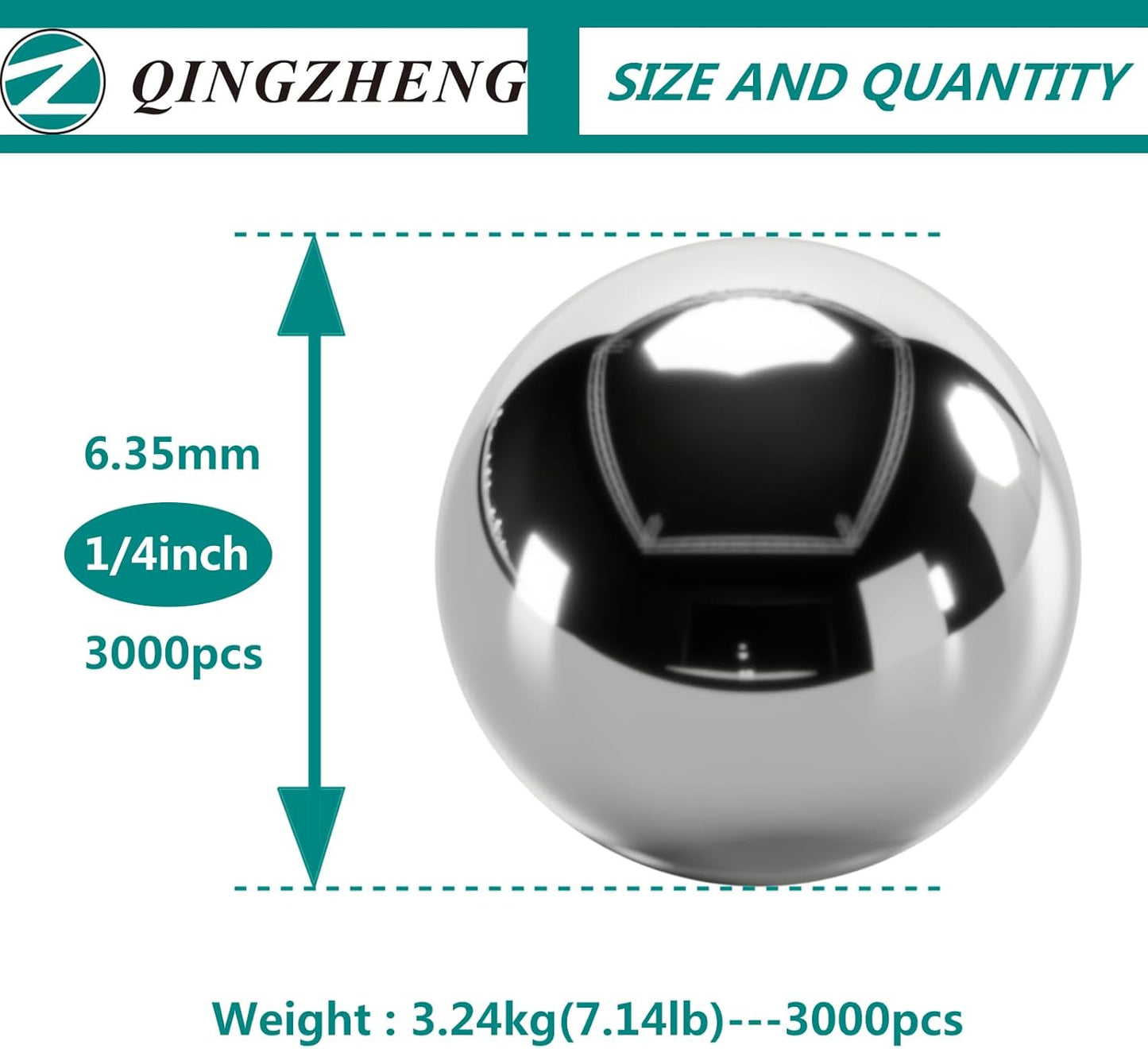 Steel Ball Slingshot Ammo - 3000 Pcs 1/4" Precision 6.35mm Steel Bearings