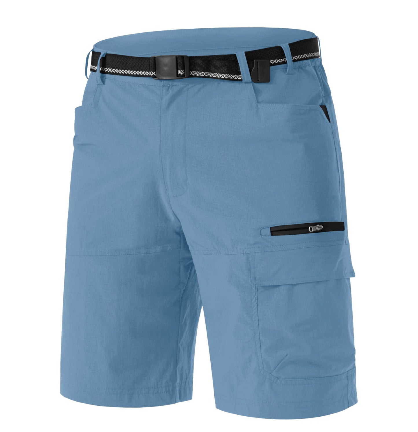 TACVASEN Men's Casual Shorts Lightweight Quick Dry Cargo Hiking Tactical Shorts Golf Dress Outdoor Summer with Pockets Light Blue 32