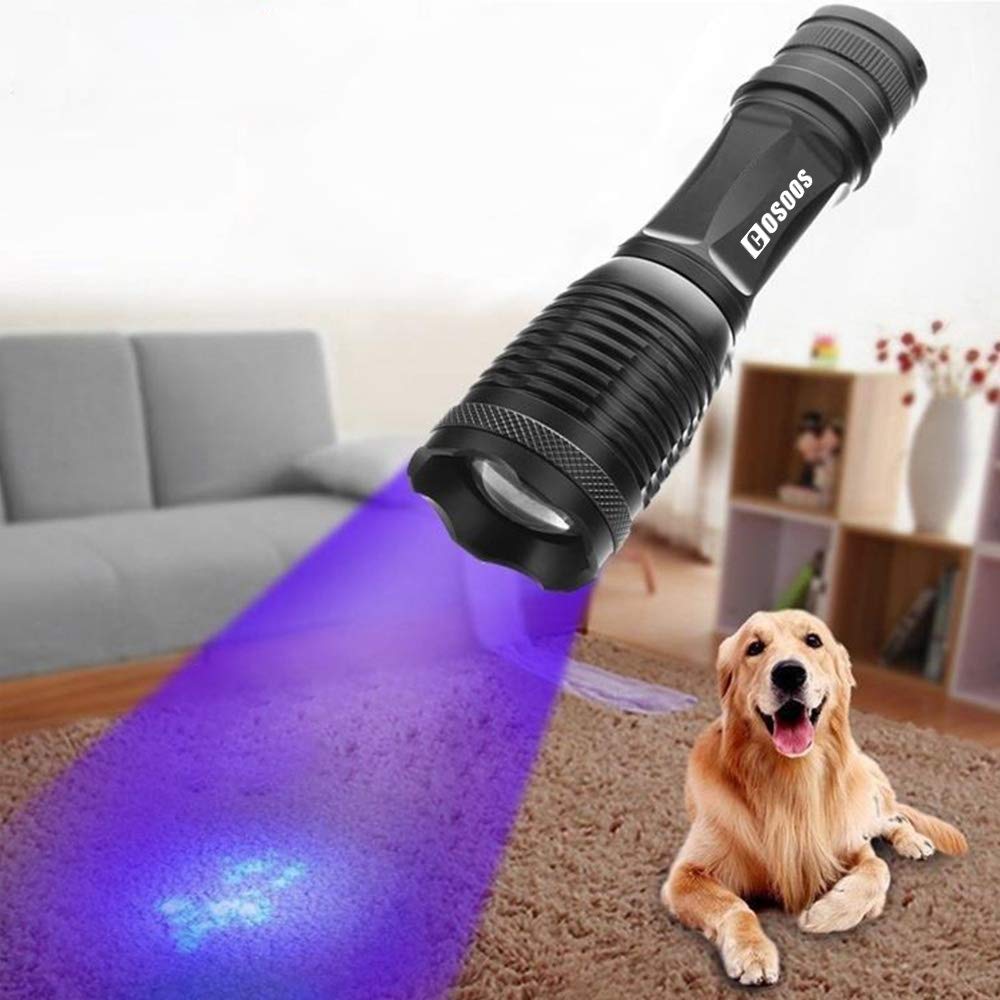 COSOOS 2 Pack UV Flashlight Blacklight, 2 in 1 LED Tactical Flashlight & 395nm Black Light Pet Urine Detector for Dog/Cat Urine, Dry Stains, Bed Bugs, Scorpions