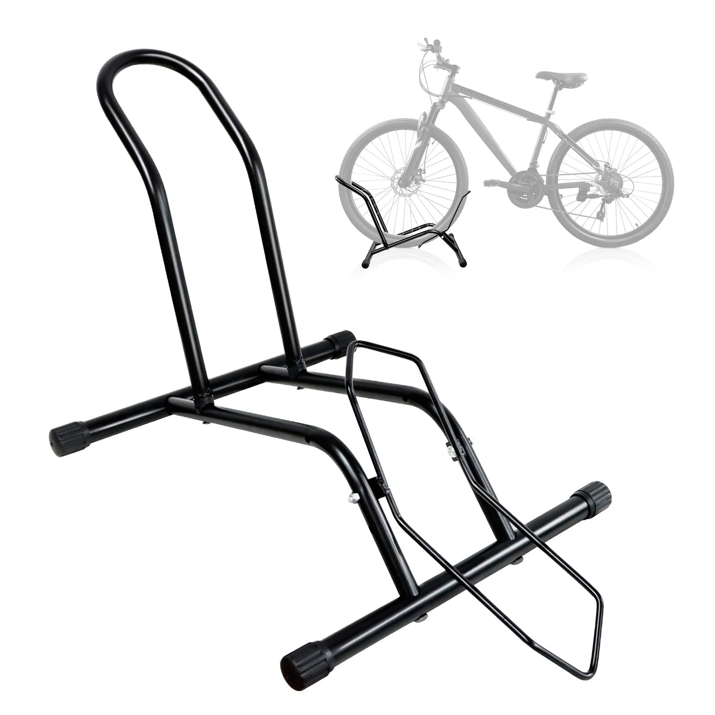 Bike Floor Stand Bikes Bicycle Rack for Outdoor and Indoor,Front And Rear Wheel Storage Bicycle Freestanding Parking Stand Holder Fit for 16"-29" Kid's/Mountain/Road Bikes,Heavy Duty Metal,Adjustable