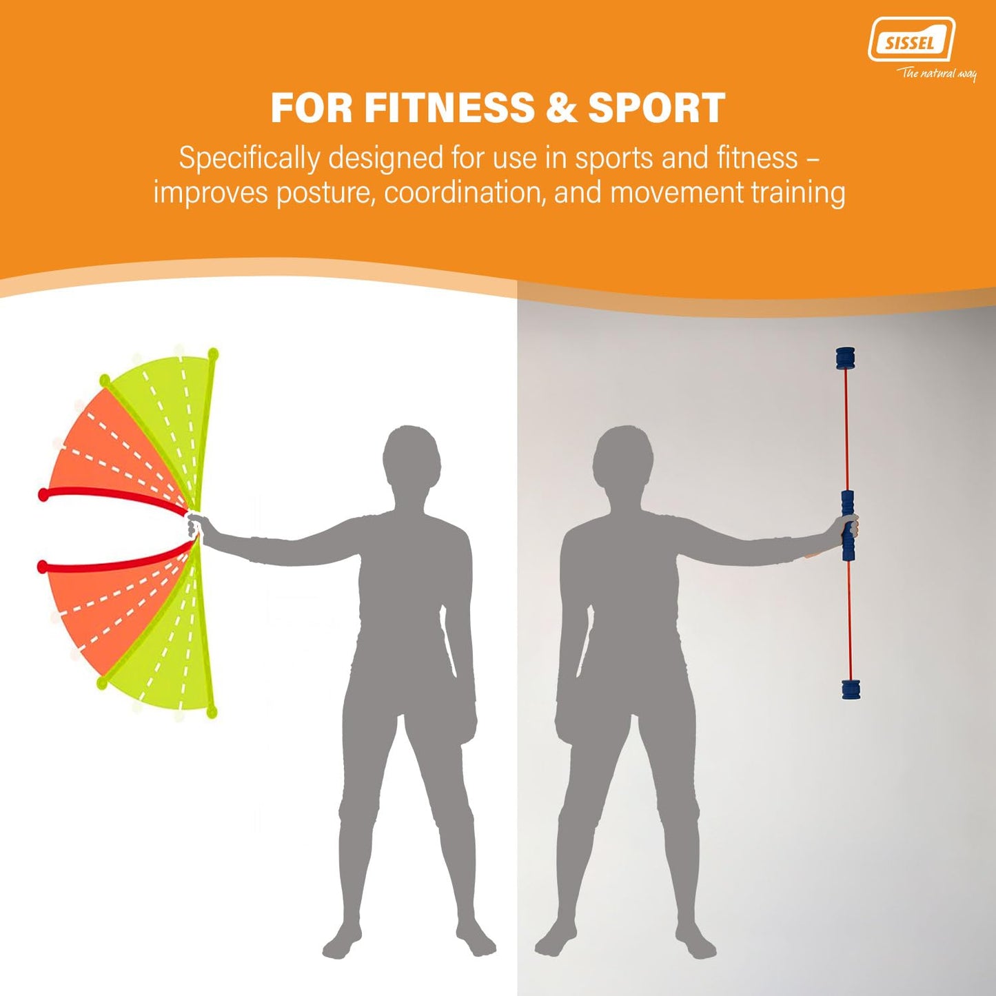 SISSEL Sport Swing Plus | Core Training & Abdominal Muscles | Exclusive Grip Design | Fitness & Sport | Stable Swing Bar | Dimensions: 45.3x2.4 inches
