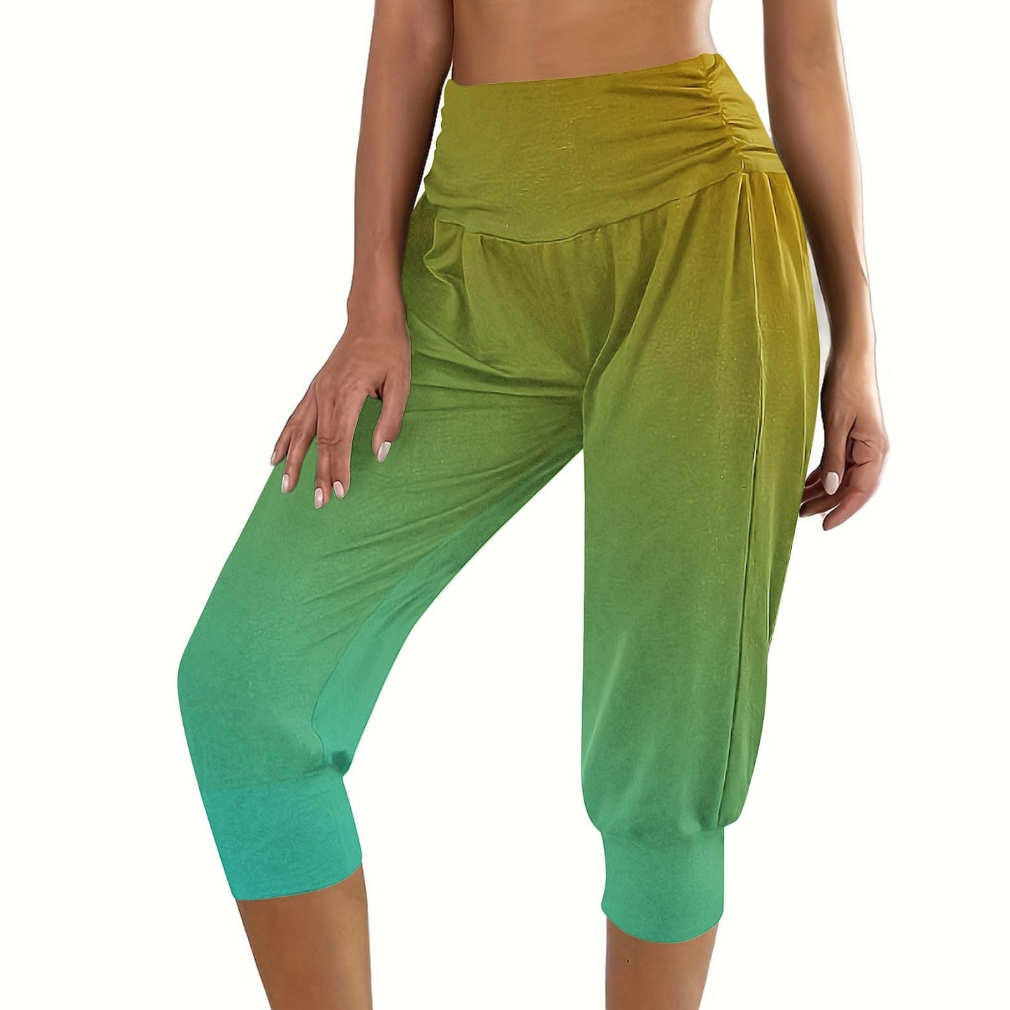 Today 2024 Capri Pants for Women, Casual Sweatpants Beam Foot High Elastic Waist Yoga Cropped Pants 2024 Lounge Trousers