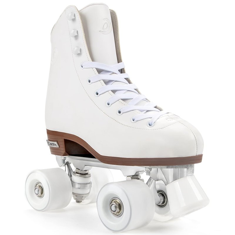 Besketo Classic High-top Roller Skates, PU Leather, Four-Wheel, Indoor/Outdoor, Beginner