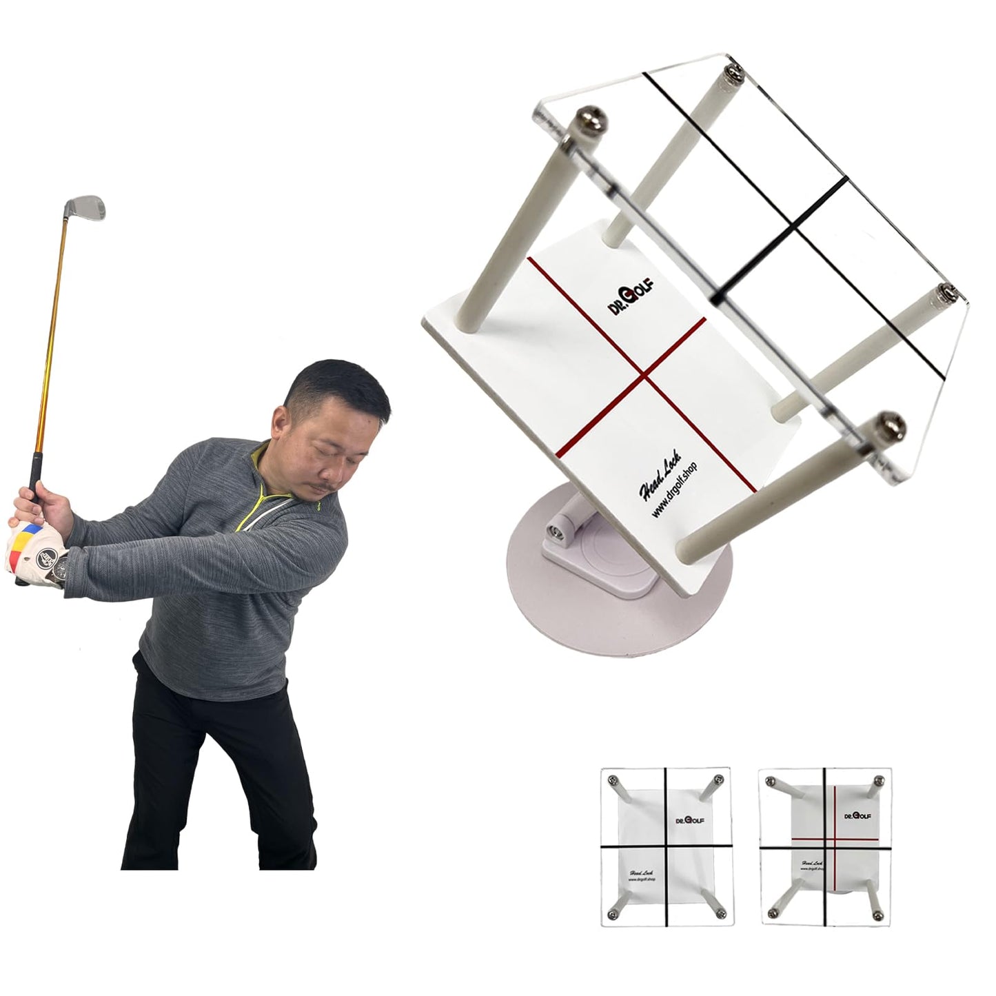 Golf Swing Trainer for Head Movement - Patented Head Lock Training Aid, PGA Recommended for Consistency & Accuracy