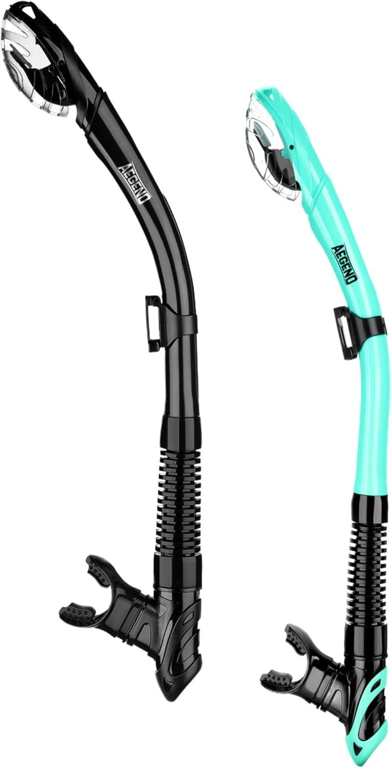 Aegend Diving Dry Snorkel - Top Dry Valve Snorkeling Gear for Adults & Youth | Perfect for Freediving & Scuba Diving