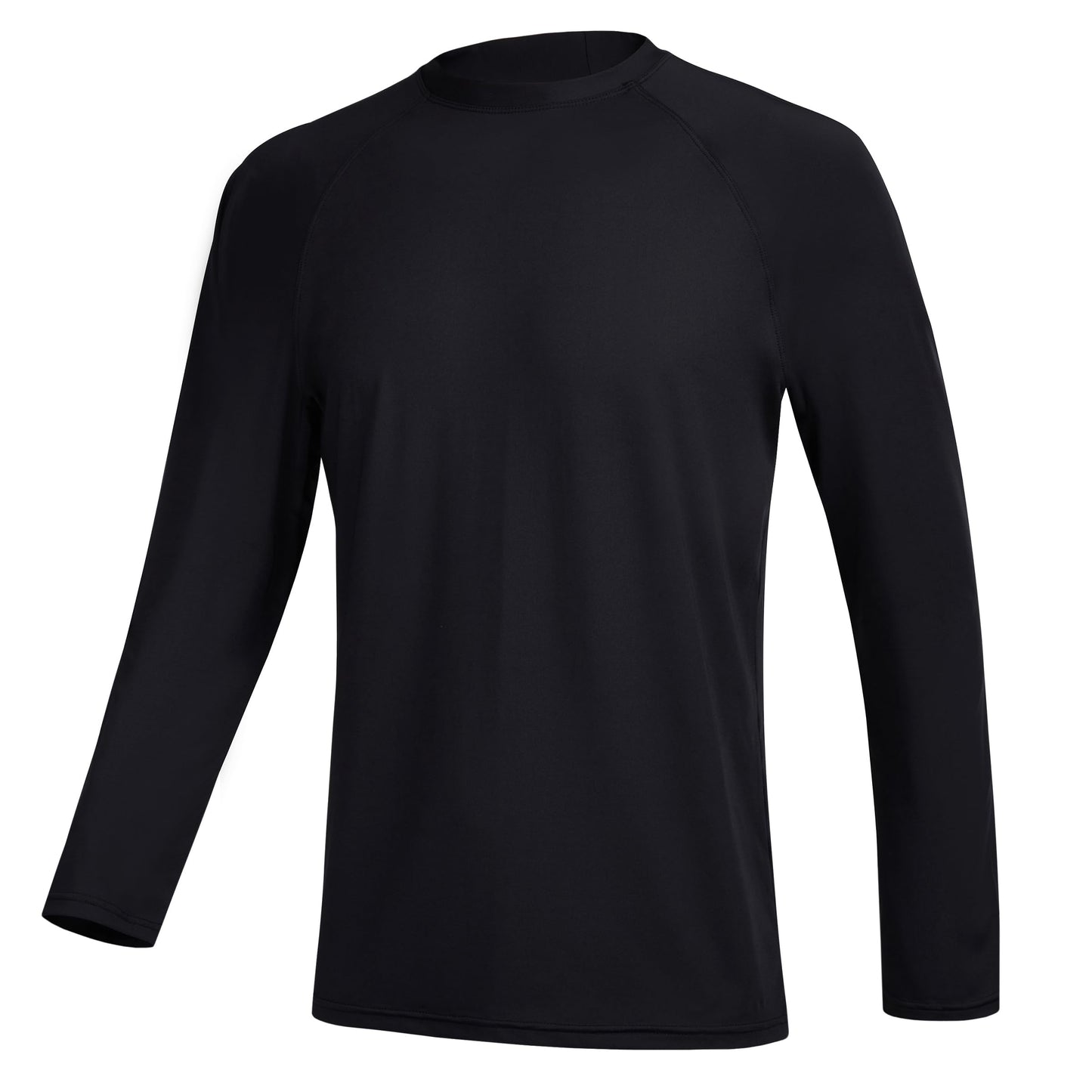 Men's Swim Shirts Rashguard Sun Shirt UPF 50+ UV Sun Protection Outdoor Long Sleeve T-Shirt Swimwear Black L