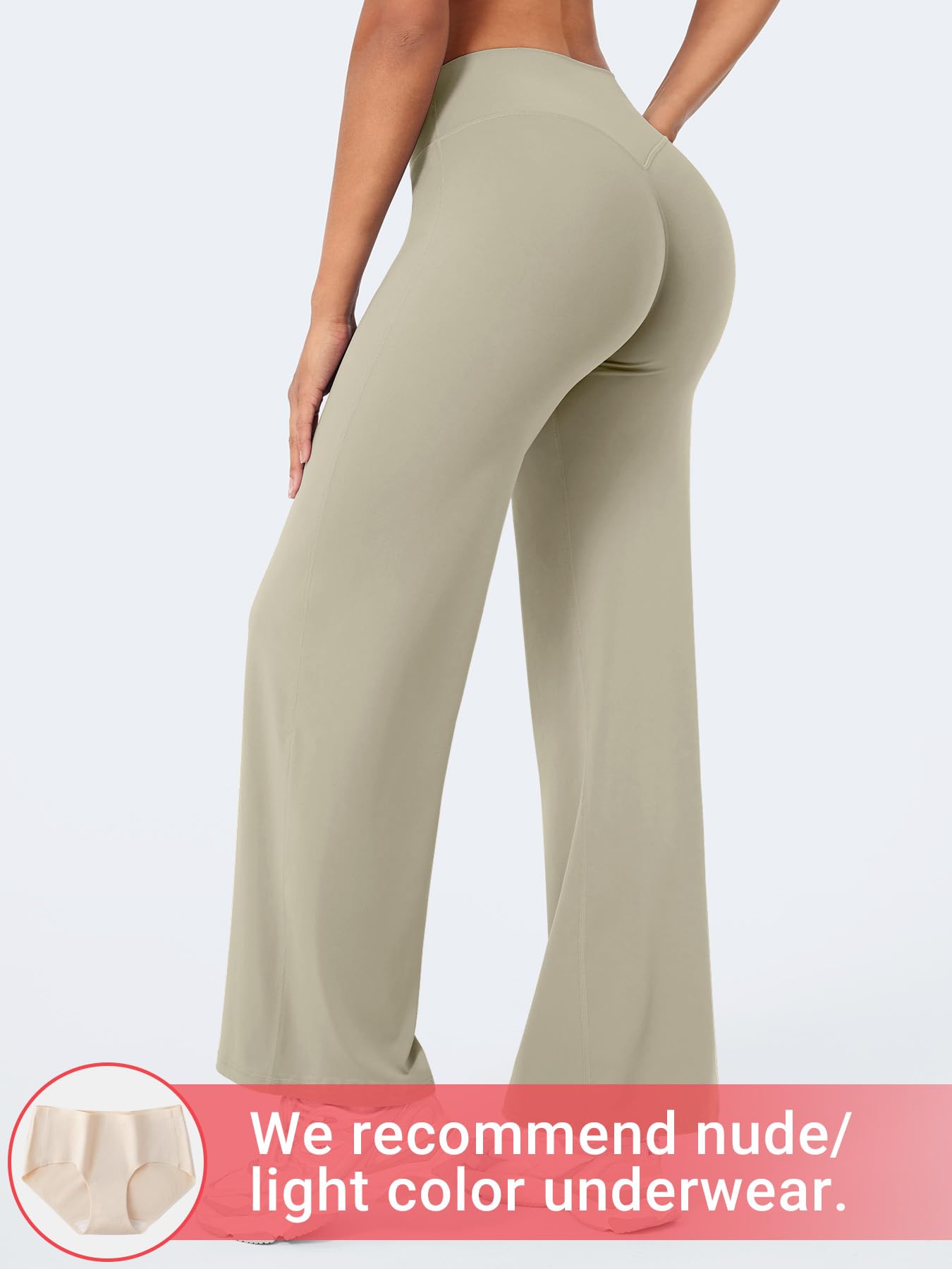 YEOREO Workout Leggings Womens No Front Seam Straight Leggings 29" High Waist Buttery Eddiy Gym Yoga Pants Light Sand XS