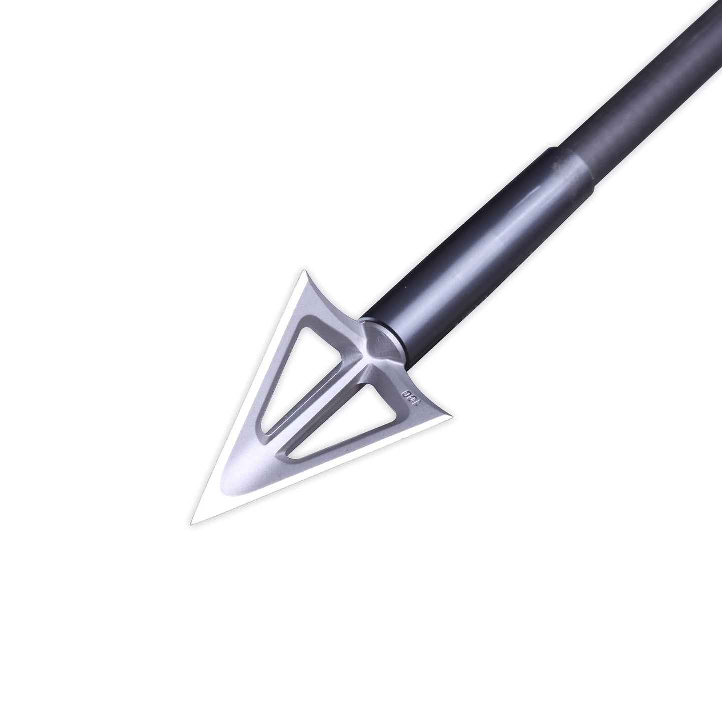 LEANPRO 6-Pack 420 Stainless Steel Fixed Blade Broadheads 100 Grain 1-1/8" Cut Premium Solid Arrow Tip for Archery Hunting for Crossbow and Compound Bow