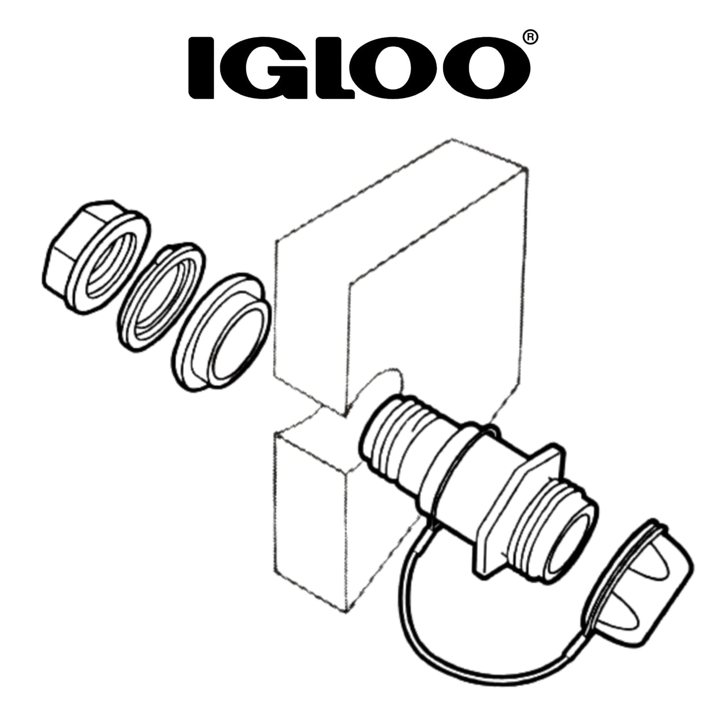 Igloo Drain Plug for BMX, Overland, and IMX 25-72 Qt Coolers