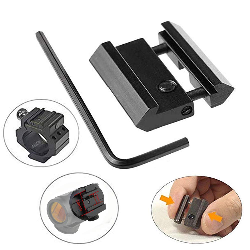 HIGOO 2PCS 11mm Dovetail to 20mm Picatinny/Weaver Low Pro Snap-in Rail Adaptor