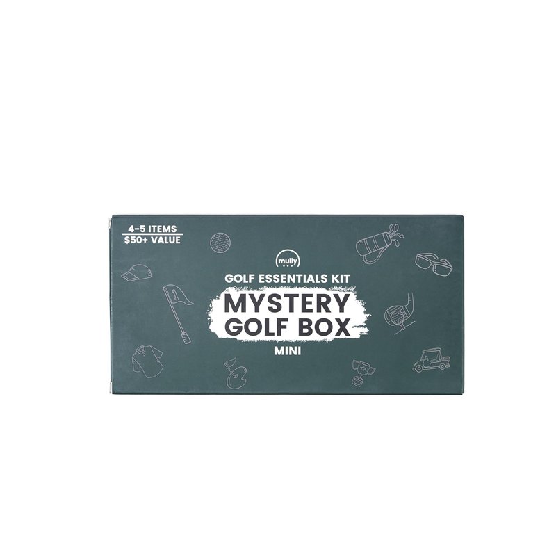Mully Mullybox Mini Golf Gift Box, Unisex, Golf Accessories Set with Club Brush, Divot Tool, Golf Ball, Gift Card, Tees, Mystery Golf Box