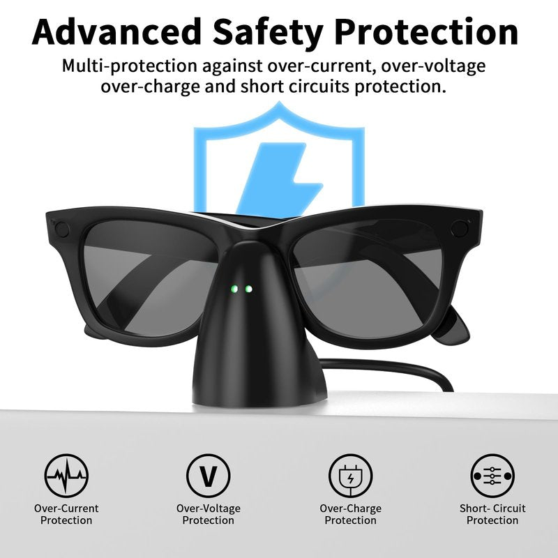 Charger Stand Compatible with RayBan Meta Smart Glasses, Portable Charging Dock for Wayfarer, Headliner & Skyler Gen 1 & 2 with 59" USB-C Cable (Not for Oakley HSTN & Display)