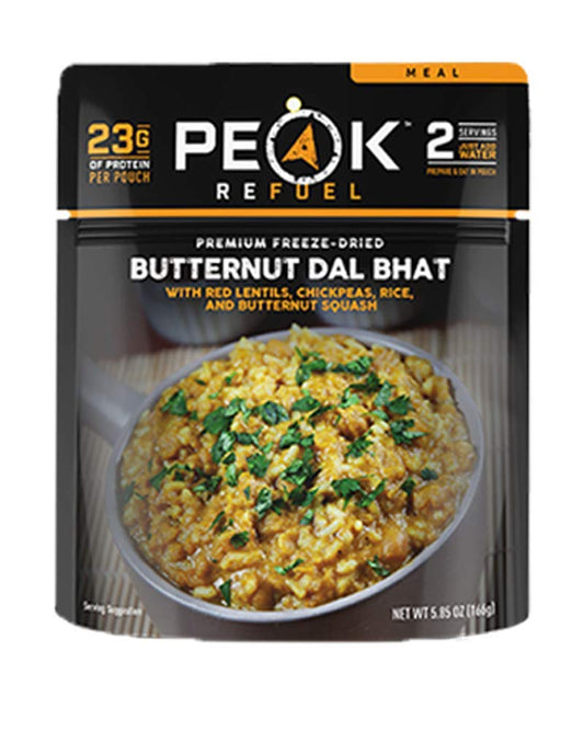 Peak Refuel Butternut Dal Bhat | Freeze Dried Backpacking and Camping Food | Amazing Taste & Quality | High Protein | Real Meat | Quick Prep (2 Serving Pouch)