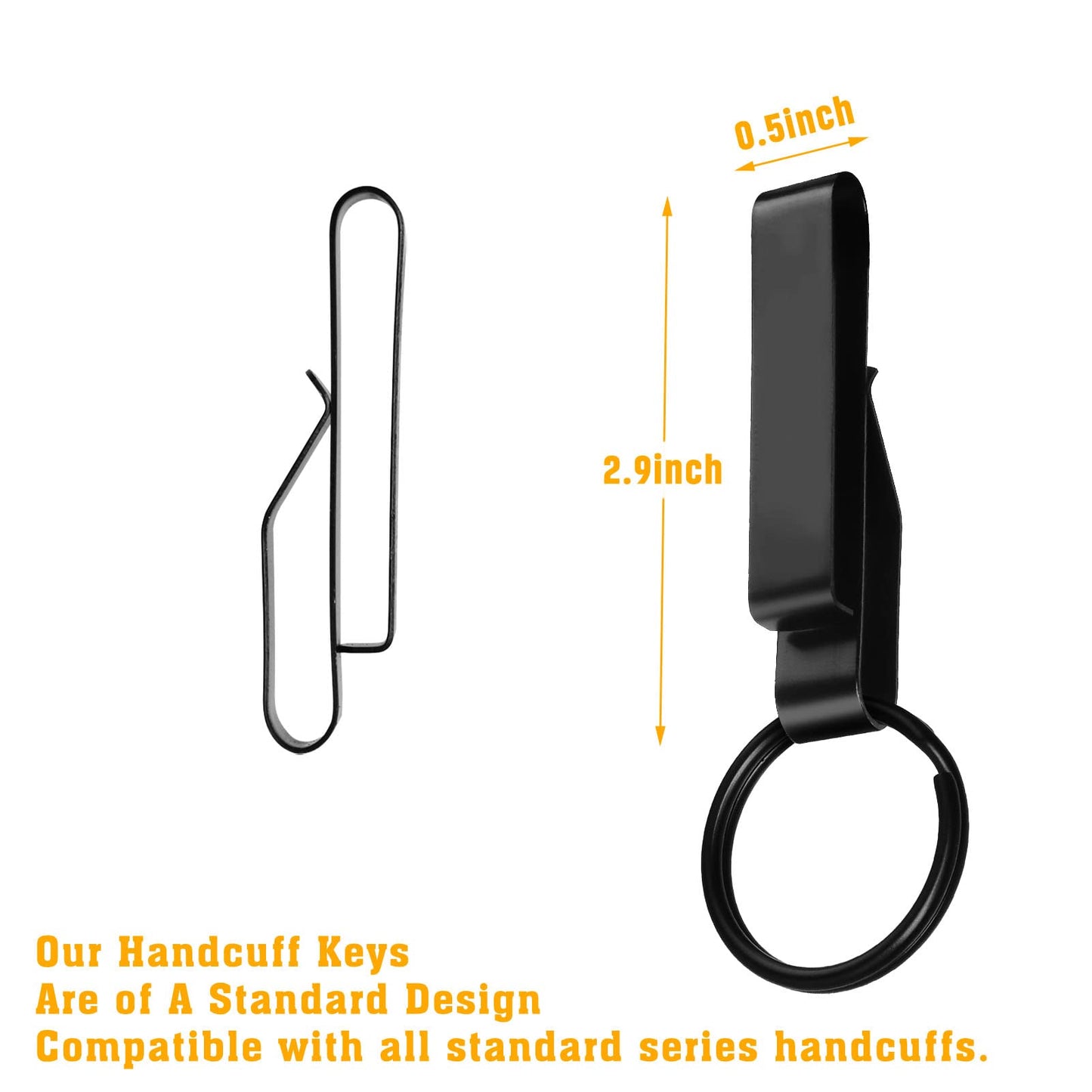JOTOVO Tactical Stealth Key Ring Holder Special for Police and Fire Agencies, with Detachable Keyring (2.25-Inch Max)- 2 PACK