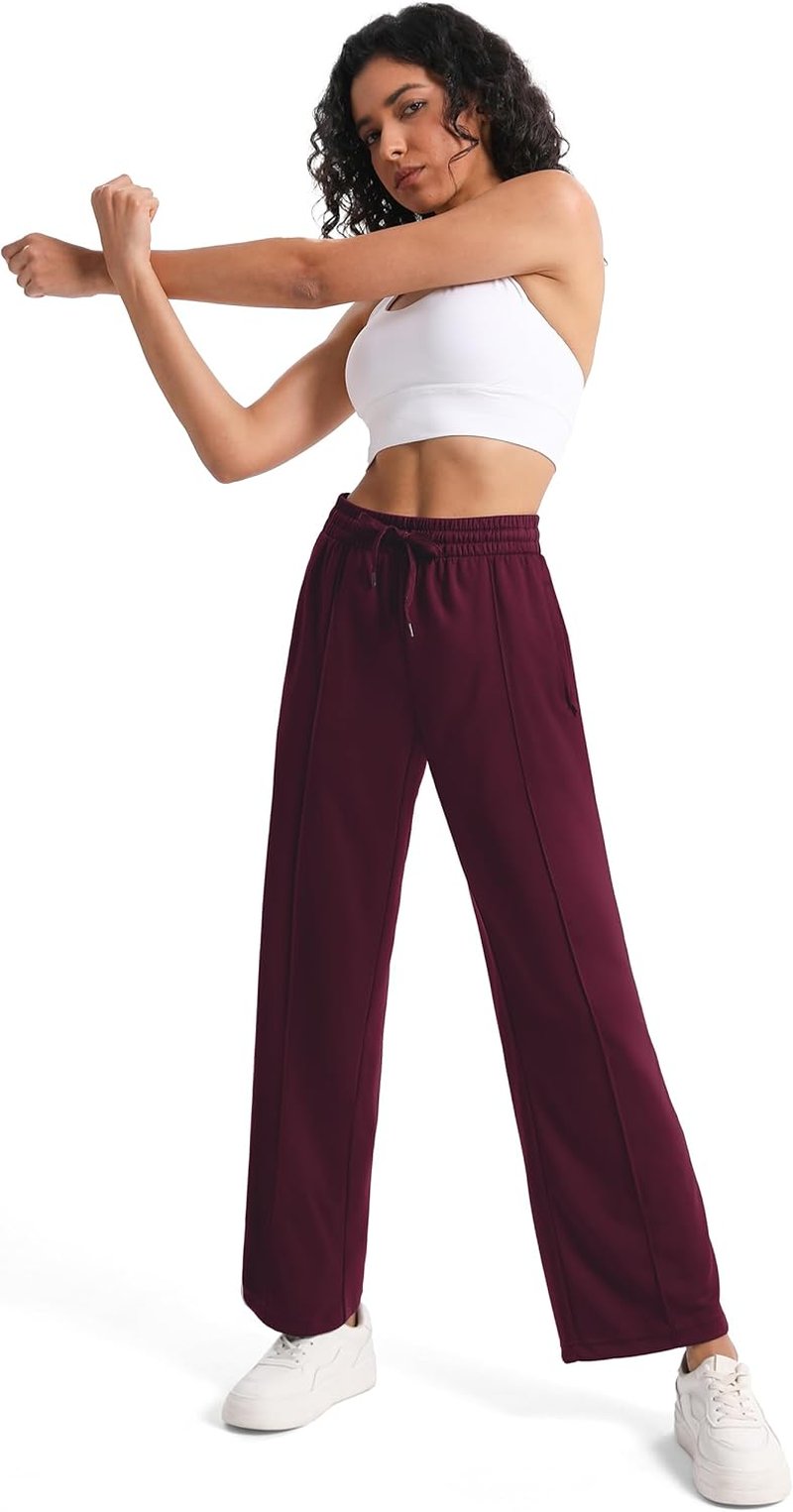 Women's Track Pants - Loose Straight Leg Jogging Sweatpants for Athletic Running | Multiple Inseam Sizes 28-36
