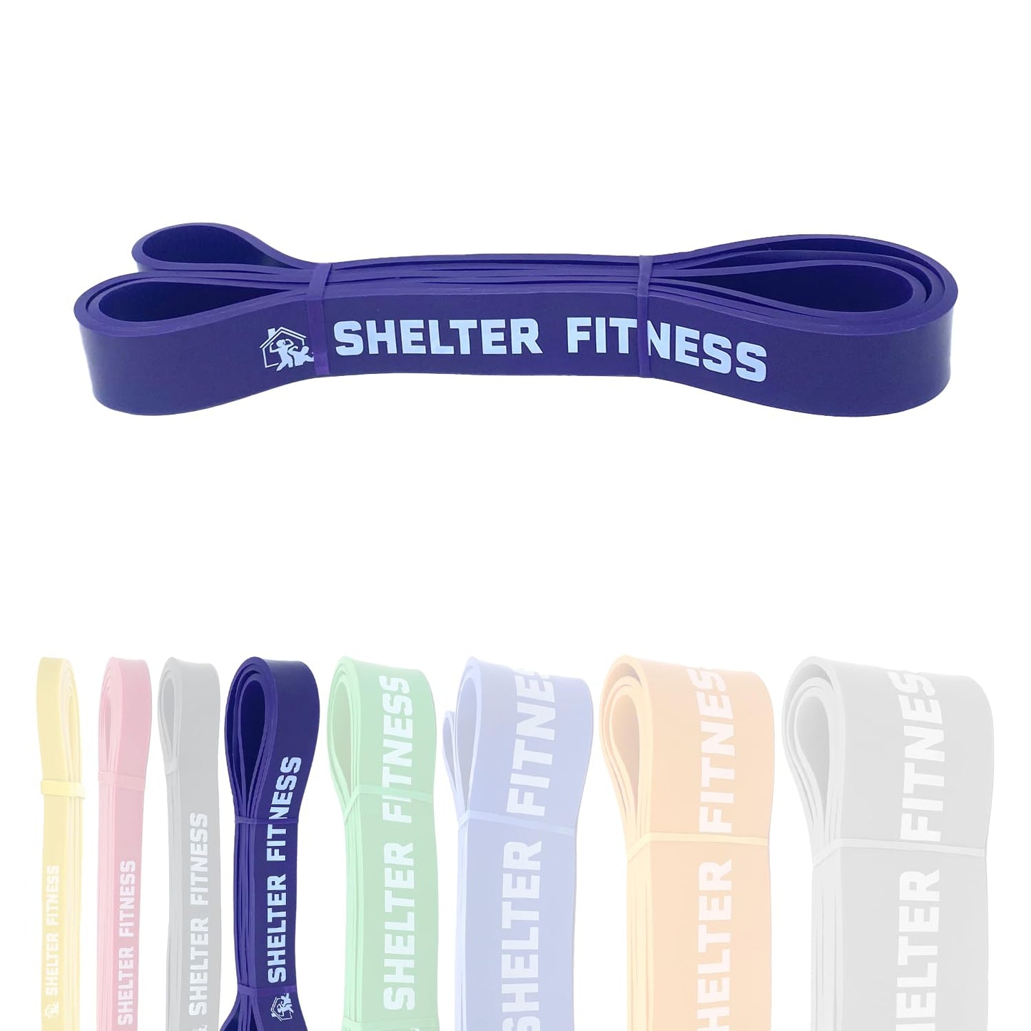 Heavy Duty Resistance Bands by Shelter Fitness 65lb - Purple