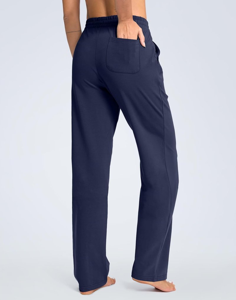 SANTINY Women's Tall Cotton Sweatpants - Casual Yoga Lounge Pants with Pockets | 31"/33"/35" Sizes