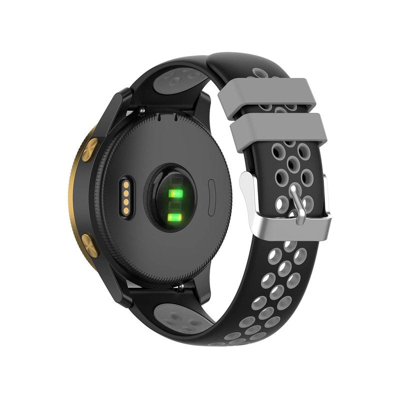 FitTurn Two-Color Breathable Hole Quick Release Bands 20mm Compatible with Garmin Approach S40 S42/Forerunner 245 645 Music/Venu/Galaxy Active 2 Release Soft Strap Wristband (Tricolor-D)