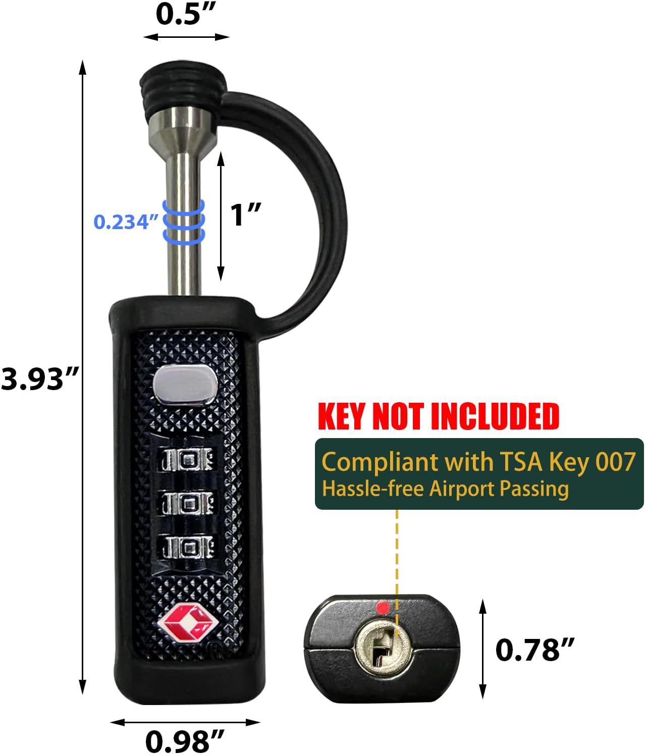 TSA Approved Firearm Travel Case - Hard Pistol Gun Case with Cut-Proof Locks | Secure for Rifles, Revolvers, Handguns