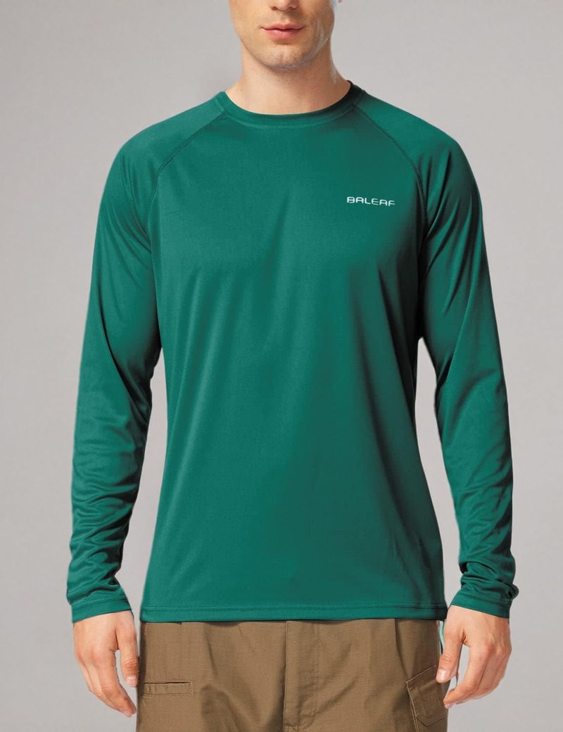 Men's Sun Protection Shirt - UV SPF UPF 50+ Long Sleeve Rash Guard for Fishing & Running | Quick Dry Lightweight