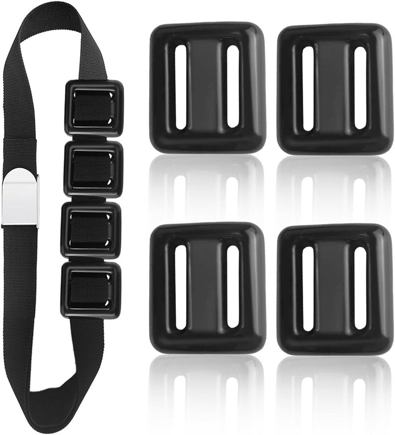 Diving Weight Belt Set - 4 Pcs Nylon Belt with Metal Block Buckle for Free Diving | Adjustable Size