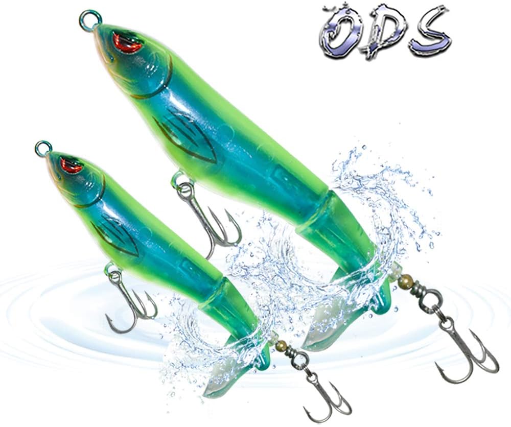 Plopper Topwater Fishing Lure - 4.3-Inch Floating Bait with Rotating Tail for Freshwater & Saltwater Pike and Bass