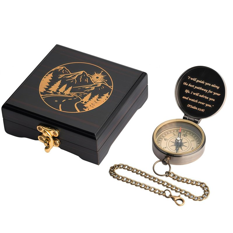 God's Guide & Blessing Compass – Communion & Confirmation Gift for Teenage Boys Baptism Religious Gifts for Men, Christian, Catholic, Graduation Sentimental Inspirational Gifts