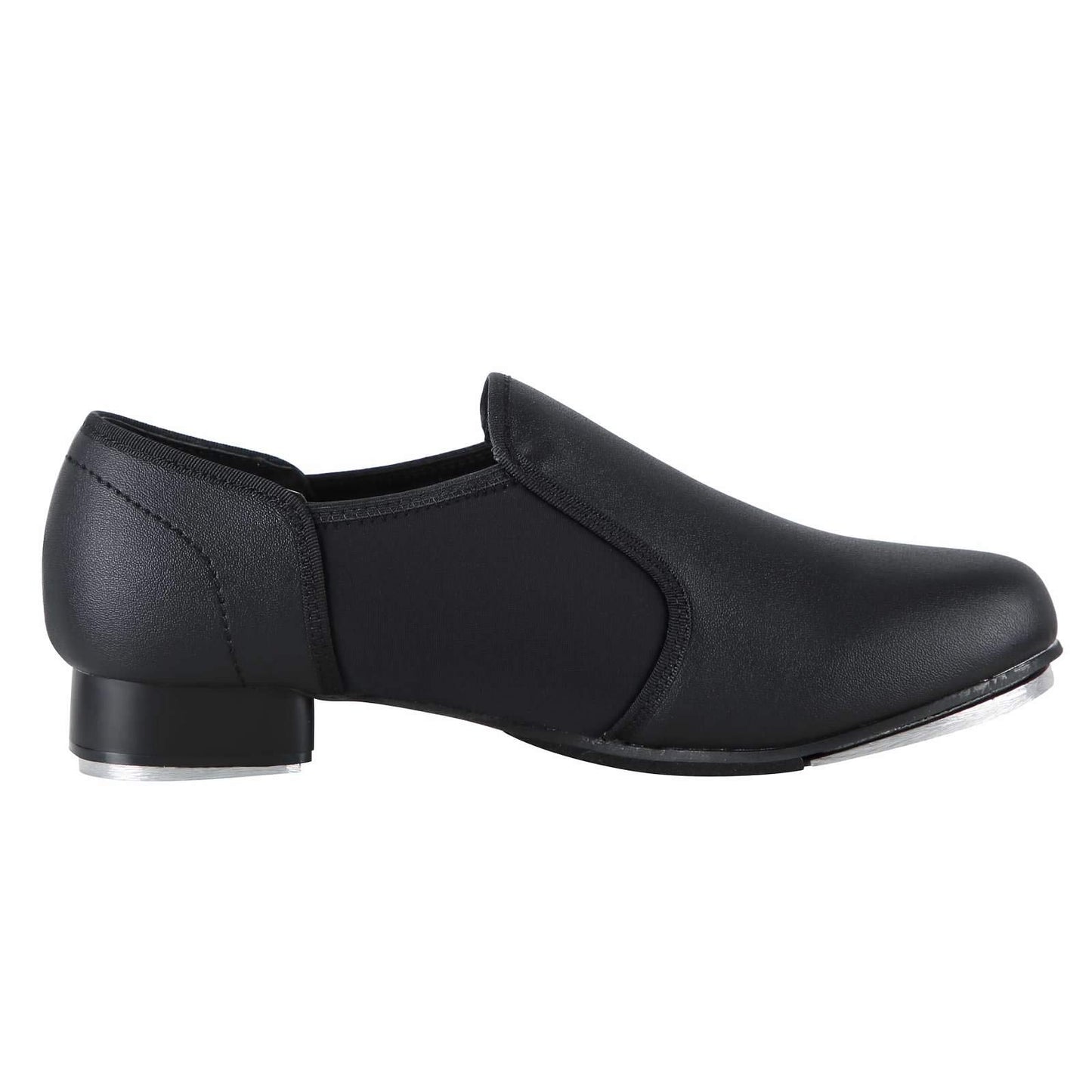 Linodes Unisex PU Leather Slip On Tap Shoe Dance Shoes for Women and Men's Dance Shoes-Black-8.5M