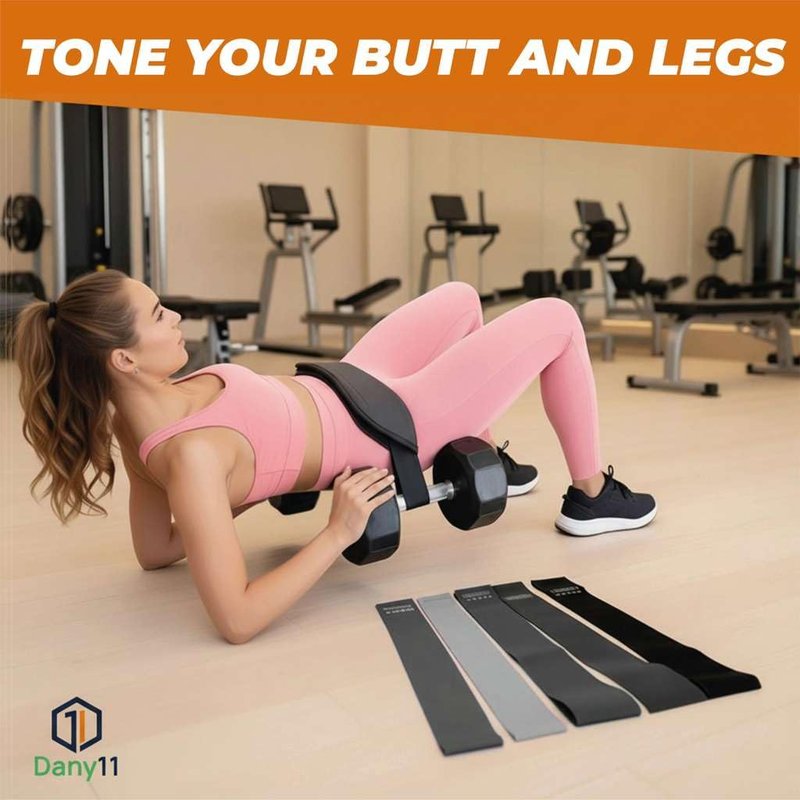 DANI11 Dumbbell Hip Thrust Belt with Magnetic Towel Combo - Hip Thrust Machine - Booty Trainer for Gym and Home Excercises - Dumbbell combo