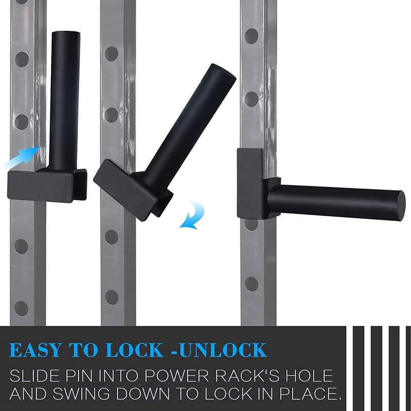 Balelinko Extended 9" Olympic Weight Plate Holder, Weight Plate Storage, Attachment for for 2"x2" Tube Power Cage with 1" Hole, 1 Pair, Bonus a Pair of 2" Spring Clip Collars Rings