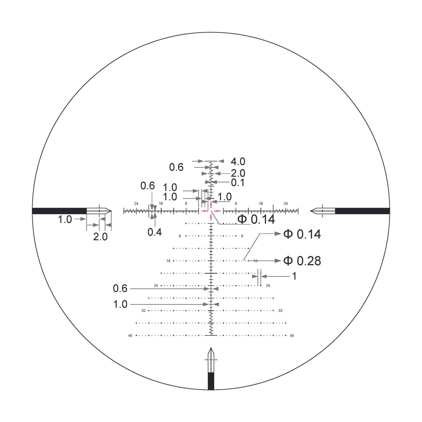 Arken Optics EPL4 6-24x50 FFP MOA VPR Illuminated Reticle with Zero Stop 30mm Tube Lightweight Rifle Scopes for Hunting