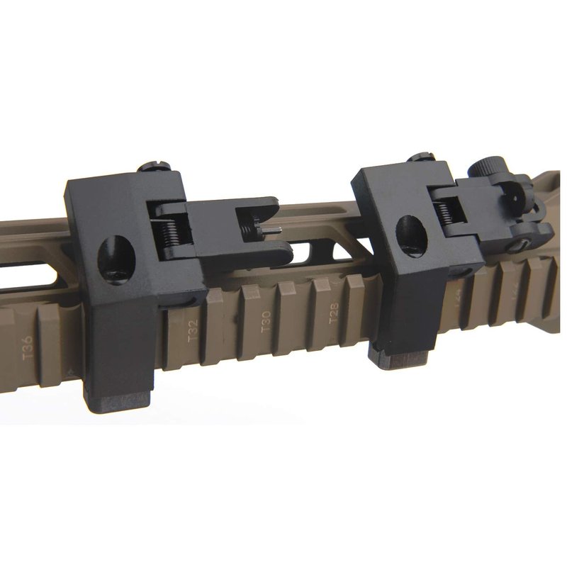 Flip Up Sight Offset 45 Degree Offset Sights Rapid Transition Front and Rear for Picatinny Rail Backup Gun Sight Accessories for Hunting Airsoft