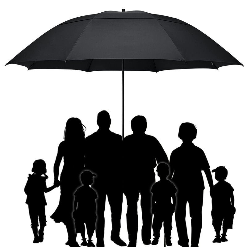 G4Free 80 Inch Huge Large Oversize Golf Umbrella Double Canopy Vented Windproof Stick Umbrellas, 6.6 Ft Heavy Duty Outdoor Doorman Umbrella Family Umbrella(Black)