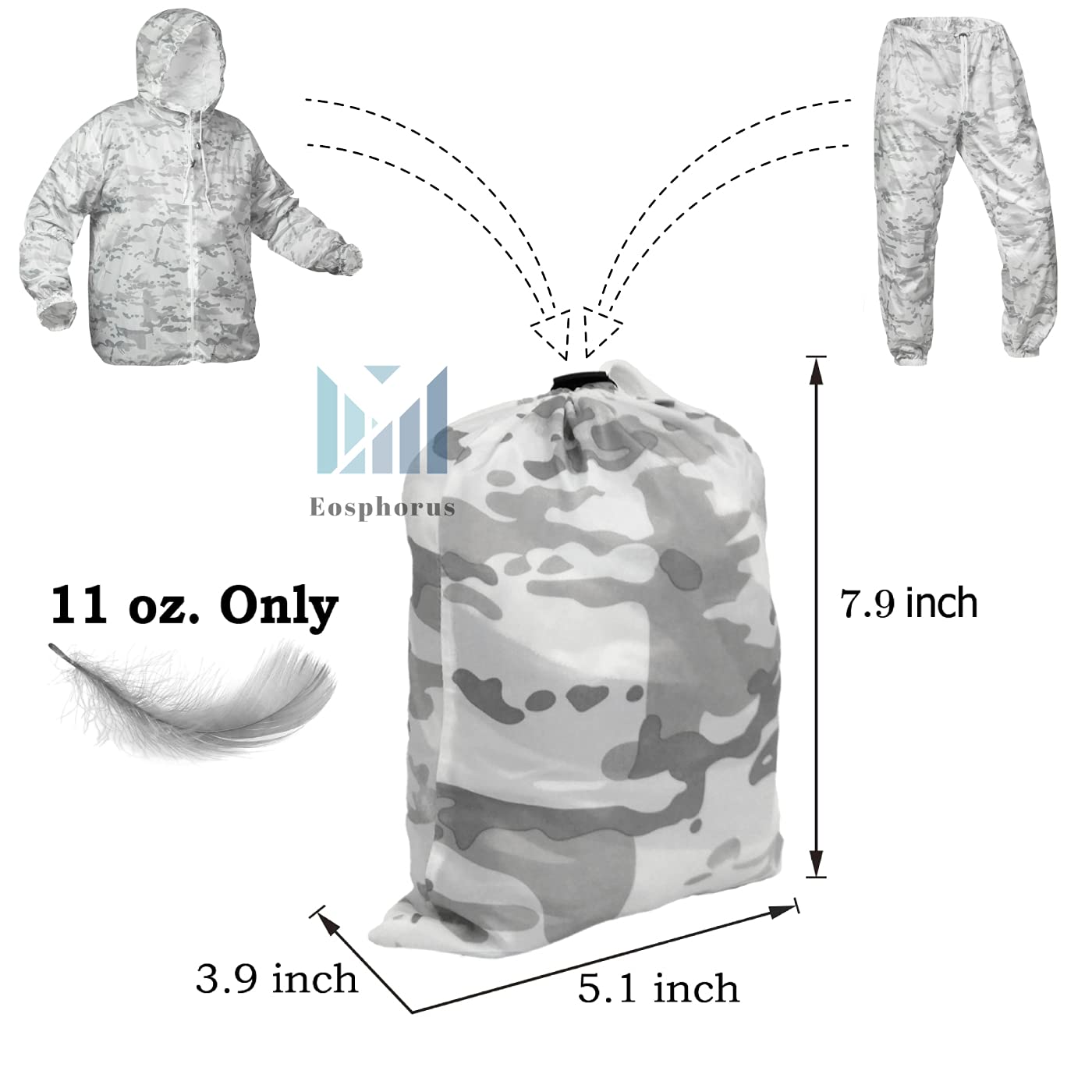 Eosphorus Multicam Alpine Snow Camo Winter Camouflage Overwhites Parka for Hunting, Airsoft, Paintball, Winter Sports