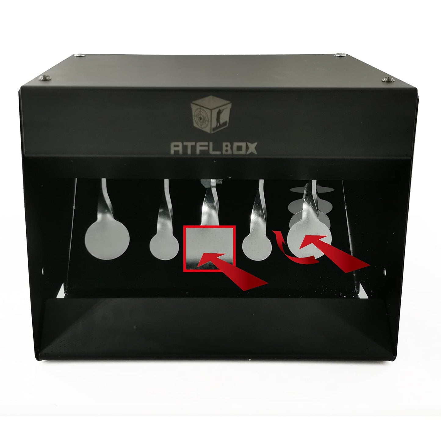 Atflbox Pellet Gun Target Trap Resets with Center Shot, Metal Airgun Rifle Bullet Trap Shooting Target for Backyard, Outdoor, Indoor
