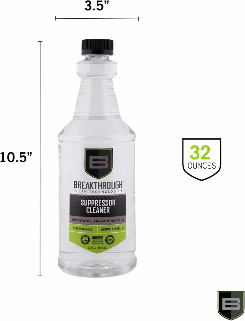 Suppressor Cleaner - Advanced Breakthrough Formula for Firearm Maintenance | 8 oz Bottle